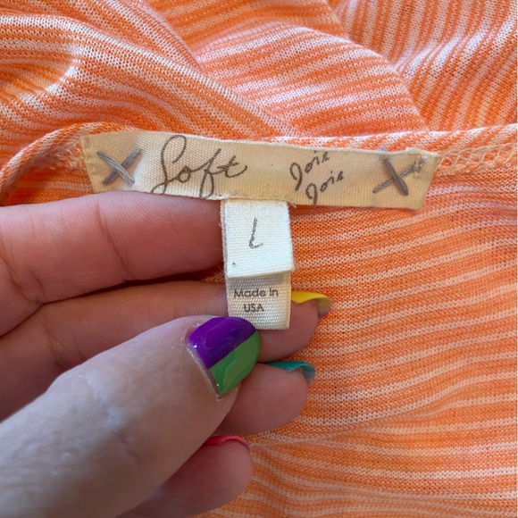 Soft Joie Orange Striped Tank with Pocket Size L - Picture 5 of 7